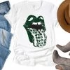 Wildberry Waves Shamrock Tongue Lips T-Shirt St. Patrick's Day Women's Clothing