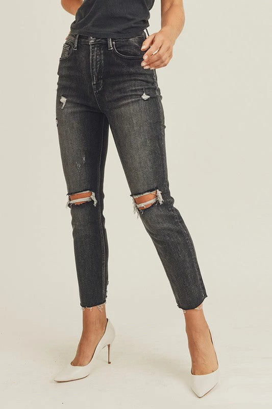 Risen Jeans Marissa Black High Waisted Distressed Girlfriend Jeans 5 Risen Jeans Marissa Black High Waisted Distressed Girlfriend Jeans