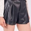 Do + Be Black High Waisted Faux Leather Shorts