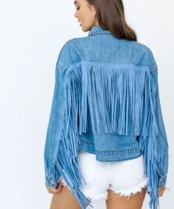 Le Lis Fringe Detail Denim Jacket