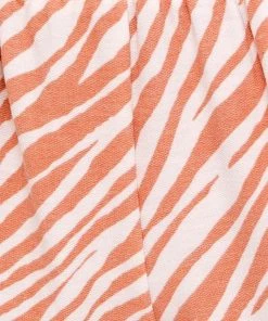 Le Lis Women's Clothing Smocked Orange Zebra Print Tube Top