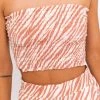 Le Lis Women's Clothing Smocked Orange Zebra Print Tube Top 2 Le Lis Women's Clothing Smocked Orange Zebra Print Tube Top