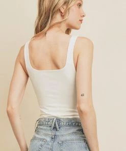 Dress Forum Women's Clothing Ivory Square Neck Bodysuit