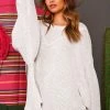 Fantastic Fawn Oatmeal Oversized Knit Sweater
