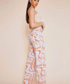 Bailey Rose Women's Clothing Blue Multicolor Straight Leg Jeans