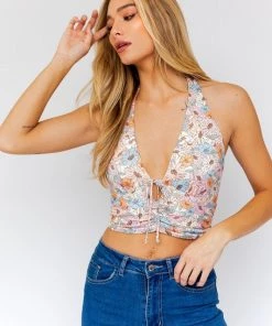 Le Lis Floral Ruched Halter Neck Top 9 Le Lis Floral Ruched Halter Neck Top
