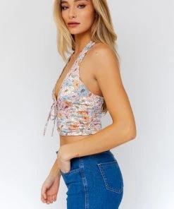 Le Lis Floral Ruched Halter Neck Top 10 Le Lis Floral Ruched Halter Neck Top