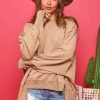 Fantastic Fawn Women's Clothing Beige Oversized Pullover Sweatshirt 1 Fantastic Fawn Women's Clothing Beige Oversized Pullover Sweatshirt