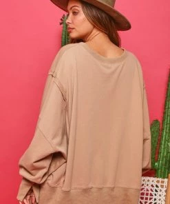 Fantastic Fawn Women's Clothing Beige Oversized Pullover Sweatshirt 7 Fantastic Fawn Women's Clothing Beige Oversized Pullover Sweatshirt
