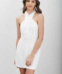 Do + Be White Halter Neck Mini Dress