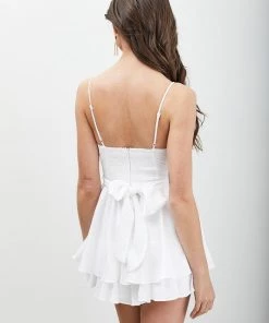 Do + Be White Double Layered Romper Dress