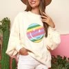 Fantastic Fawn Rainbow Chenille Smiley Face Patch Pullover Sweatshirt 2 Fantastic Fawn Rainbow Chenille Smiley Face Patch Pullover Sweatshirt