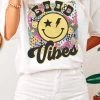 Weekndr White Good Vibes Graphic Tee Women's Clothing 2 Weekndr White Good Vibes Graphic Tee Women's Clothing