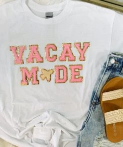 Dash Forward Vacay Mode Chenille Patch Graphic Tee Women's Clothing