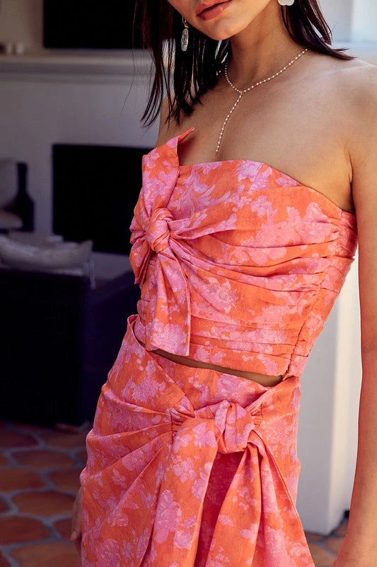 Do + Be Pink And Orange Floral Tube Top 3 Do + Be Pink And Orange Floral Tube Top