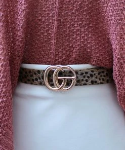 Art Box Faux Fur Leopard G Belt Women's Clothing