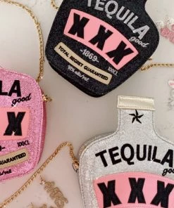 Golden Stella Tequila Glitter Crossbody Purse
