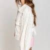 POL Ivory Sequin Detail Denim Jacket Women's Clothing