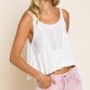 POL Ivory Acid Wash Babydoll Tank Women's Clothing