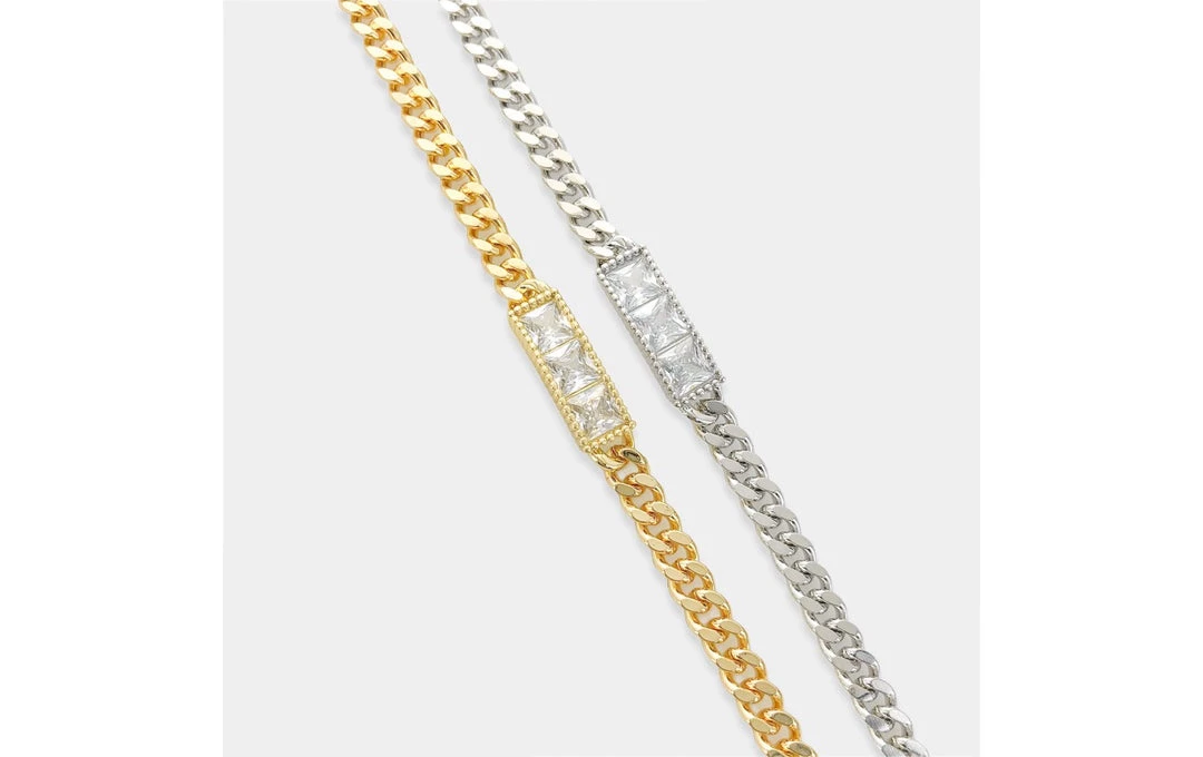 OMG Blings Cuban Chain Triple CZ Pendant Necklace 5 OMG Blings Cuban Chain Triple CZ Pendant Necklace