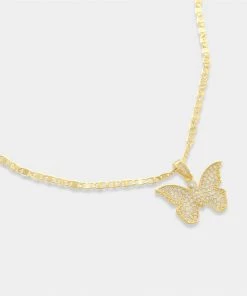 OMG Blings CZ Butterfly Pendant Necklace Playsuits