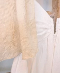 Mustard Seed Beige U-Wire Puff Sleeve Top Women's Clothing