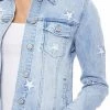 Euina Abby Raw Hem Star Denim Jacket Women's Clothing