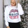 Vintage Distressed Women's Clothing Alabama Star Lips Cropped Sweatshirt