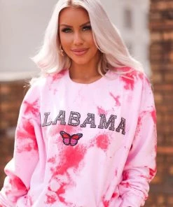 Vintage Distressed Alabama Tie Dye Crewneck Women's Clothing