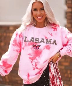 Vintage Distressed Alabama Tie Dye Crewneck Women's Clothing