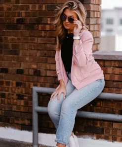 KORI America Women's Clothing Alice Mauve Pink Blazer Jacket