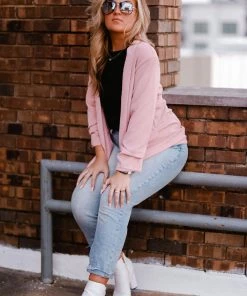 KORI America Women's Clothing Alice Mauve Pink Blazer Jacket