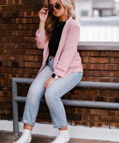 KORI America Women's Clothing Alice Mauve Pink Blazer Jacket