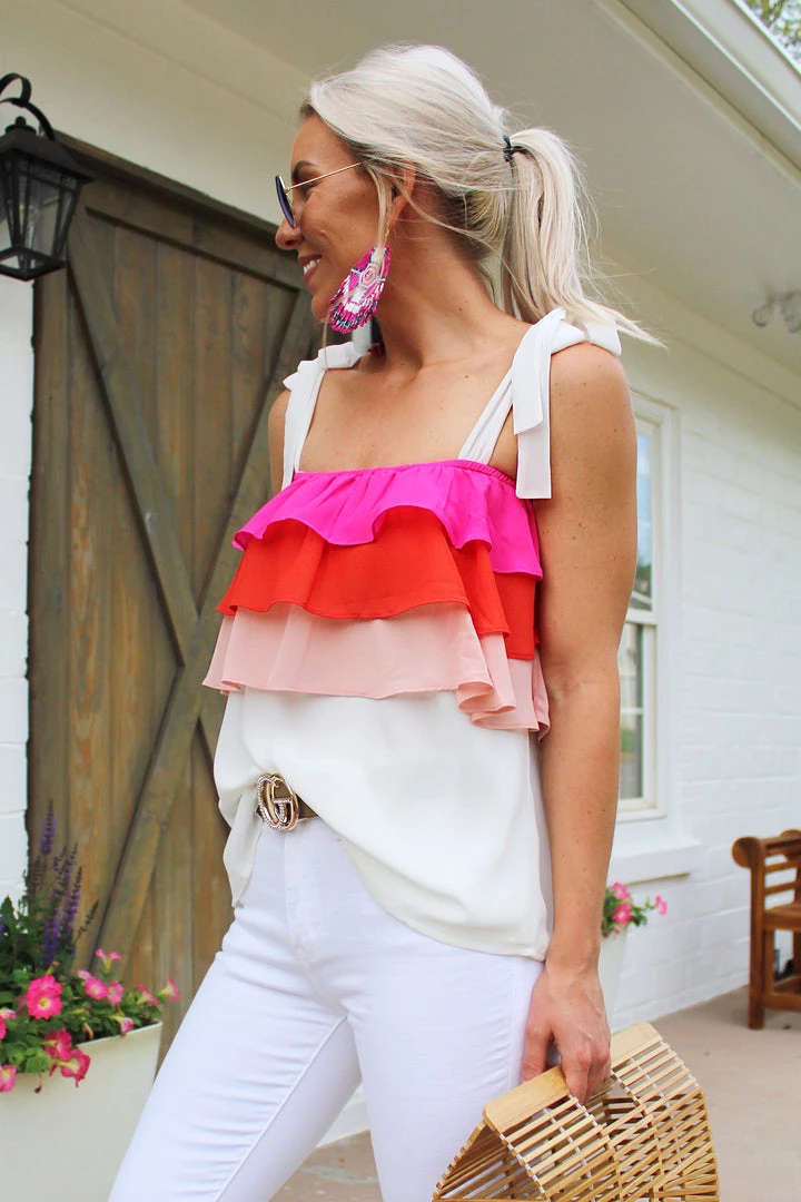 Entro All About It Taupe Ruffle Tie Top 5 Entro All About It Taupe Ruffle Tie Top