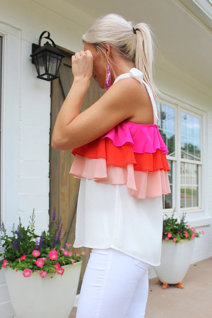 Entro All About It Taupe Ruffle Tie Top 8 Entro All About It Taupe Ruffle Tie Top