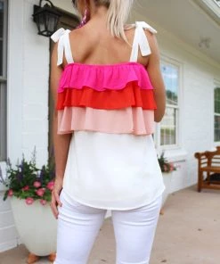 Entro All About It Taupe Ruffle Tie Top 15 Entro All About It Taupe Ruffle Tie Top