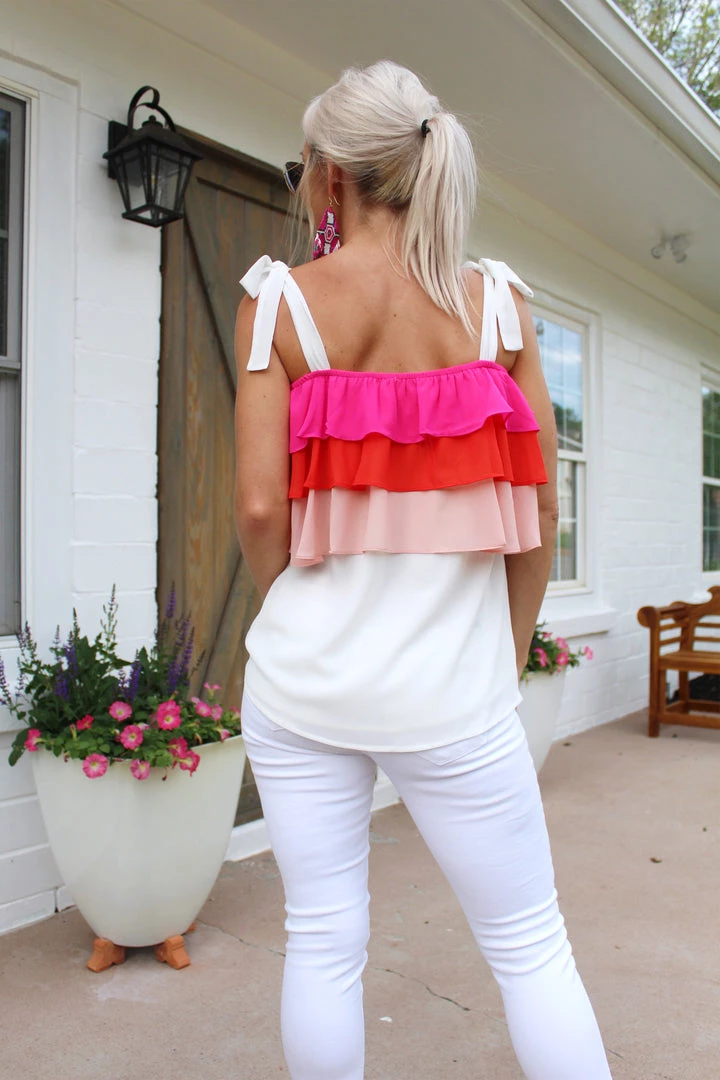 Entro All About It Taupe Ruffle Tie Top 10 Entro All About It Taupe Ruffle Tie Top