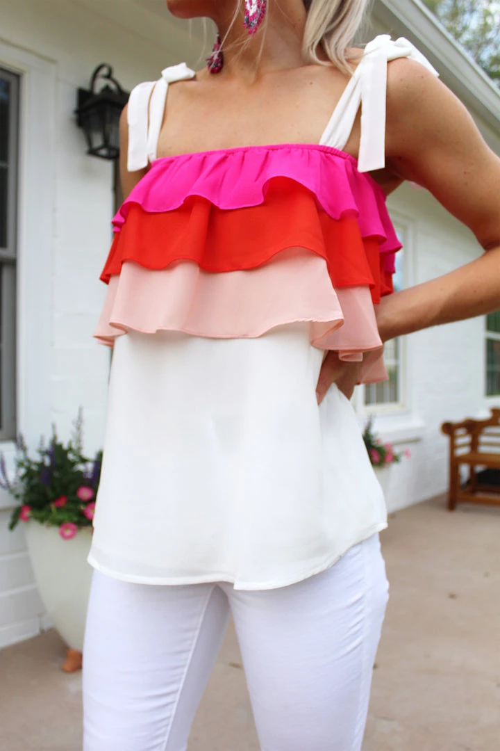 Entro All About It Taupe Ruffle Tie Top 11 Entro All About It Taupe Ruffle Tie Top