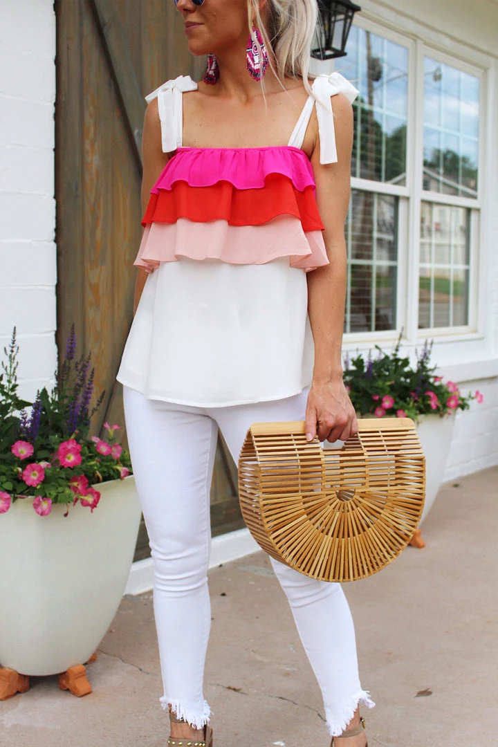 Entro All About It Taupe Ruffle Tie Top 12 Entro All About It Taupe Ruffle Tie Top