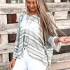 POL Women's Clothing Grey American Flag Knit Oversized Sweater