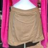 Le Lis Asymmetrical Tan Zipper Mini Skirt Women's Clothing