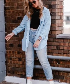 La Miel Baby Blue Plush Button Down Shacket 13 La Miel Baby Blue Plush Button Down Shacket