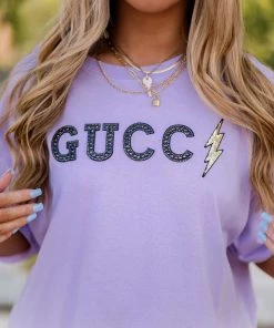 Vintage Distressed Women's Clothing Back With A Bang Purple Graphic Tee