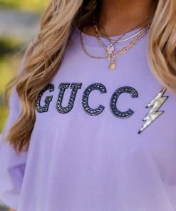 Vintage Distressed Women's Clothing Back With A Bang Purple Graphic Tee