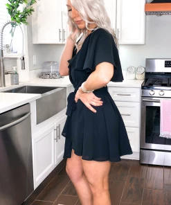 HYFVE Women's Clothing Backless Ruffle Front Tie Romper - Off White