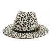 ACCITY Beige Leopard Print Panama Hat