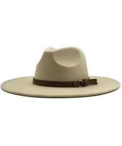 ACCITY Women's Clothing Beige Wide Brim Panama Hat