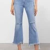 Hidden Women's Clothing Beverly Distressed Hem Cropped Flare Jeans