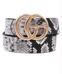 Art Box 1/14" Black And White Snakeskin GG Belt