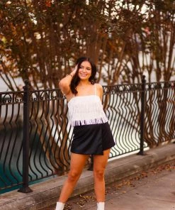 Do + Be Black Faux Leather Mini Skort